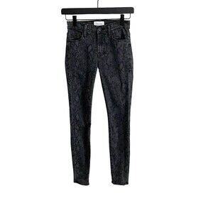 Frame Le Skinny de Jeanne Jeans Women's 25 Snake Printed Tonal Python Stretch